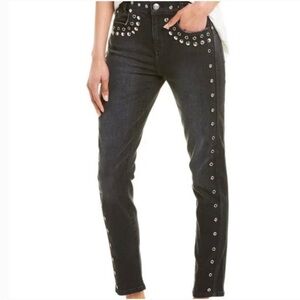 Current/Elliott The 7 Pocket High-rise Stiletto Studded jeans size 28 Revolve